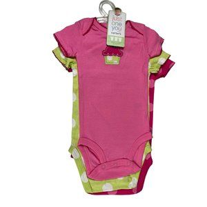 Carters Baby Girl 3-Pack Bodysuit 6-Month Short Sleeve Snap Close NWT